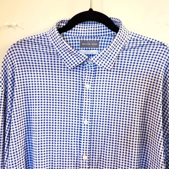 Michael Kors~ Designer Fine Gauge Knit Slim Fit Dress Shirt Size 2XL - Picture 2 of 5